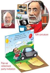 Retirement gift with pop-up greeting card